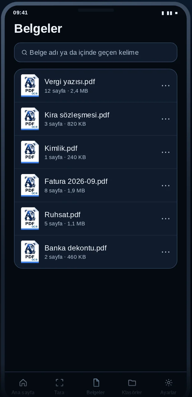 Arxa belge listesi