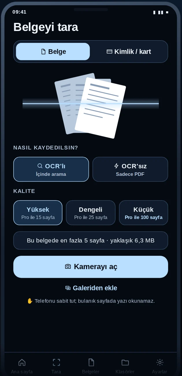 Arxa belge tarama ekranı