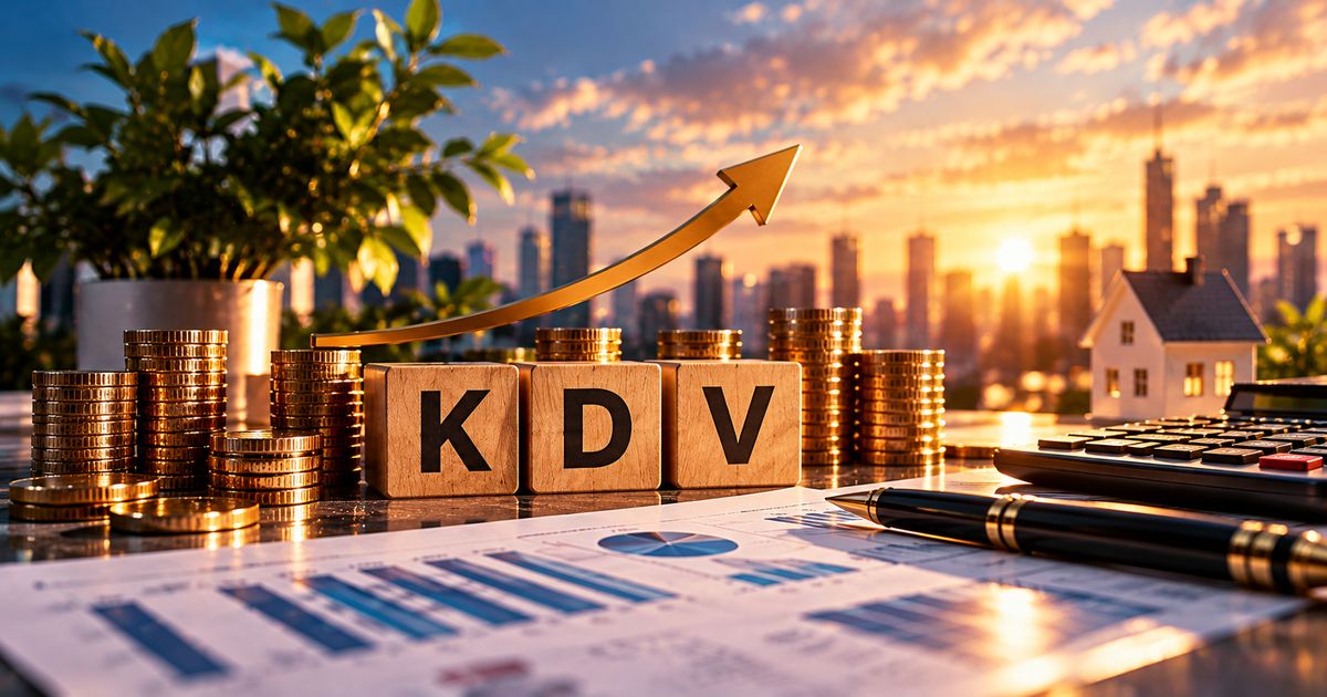 KDV yazılı küpler ve madeni paralar